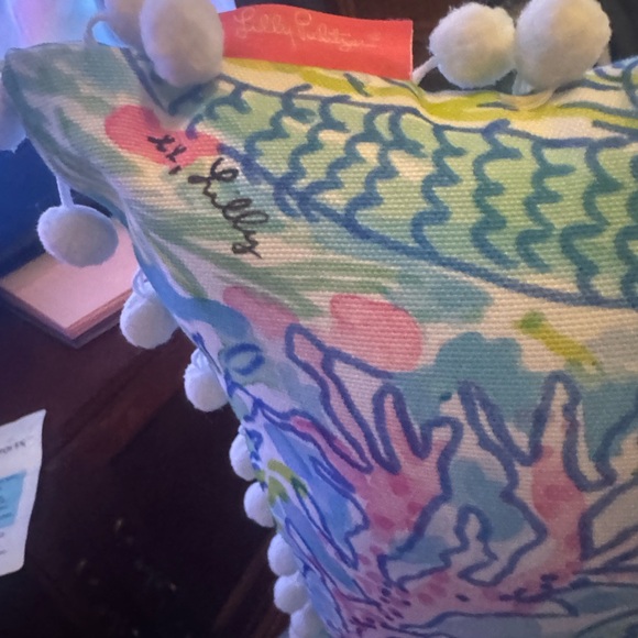 Lilly Pulitzer Vibrant Pom Pom Pillow - Picture 7 of 9